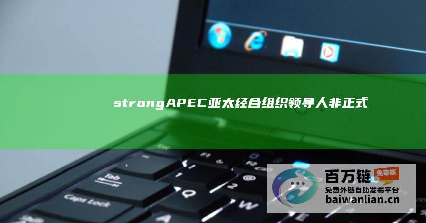 strong APEC 亚太经合组织 领导人非正式会议 3c (strong中文翻译)